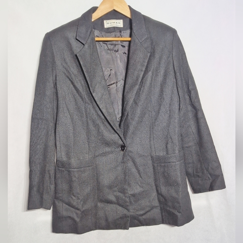 Vintage Dumas Wool Sz 10 Women's Black Blazer